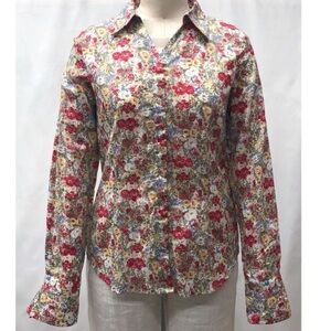 Coldwater Creek Floral Printed Gauze Blouse